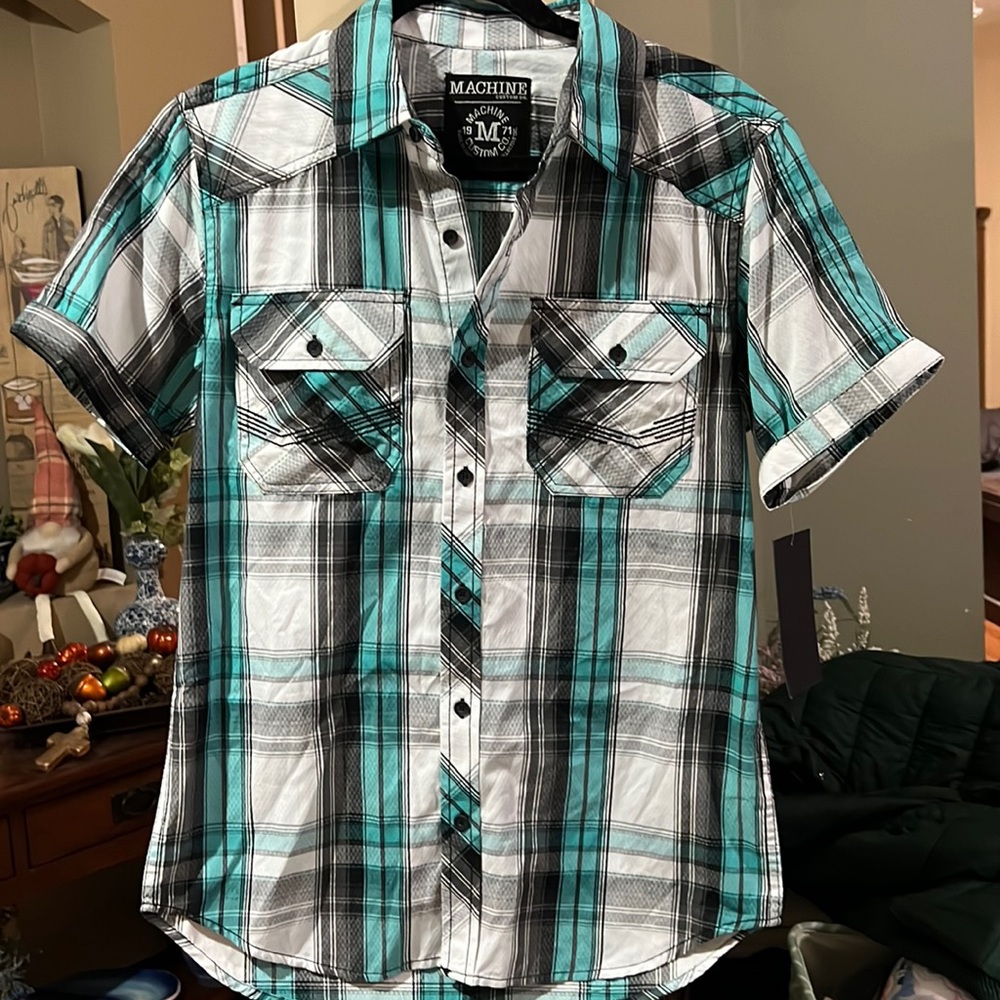 NWT Mens Machine Custom Co collared button up casual shirt